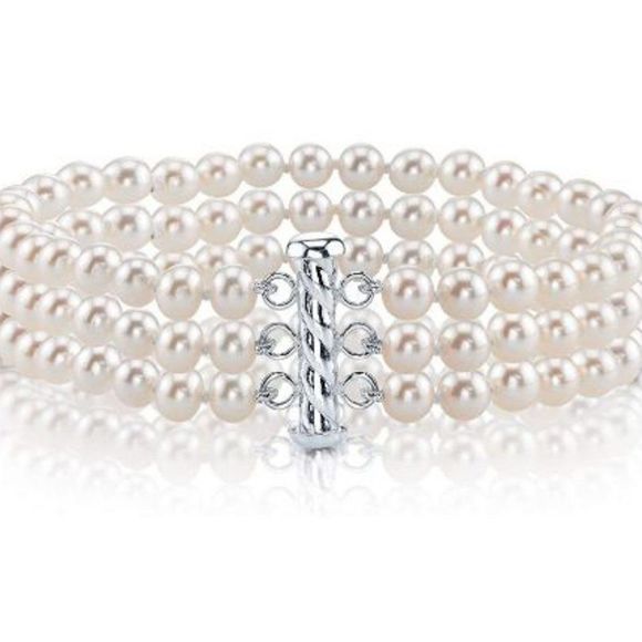 THE PEARL SOURCE Sterling Silver Pearl Bracelet - Picture 1 of 6